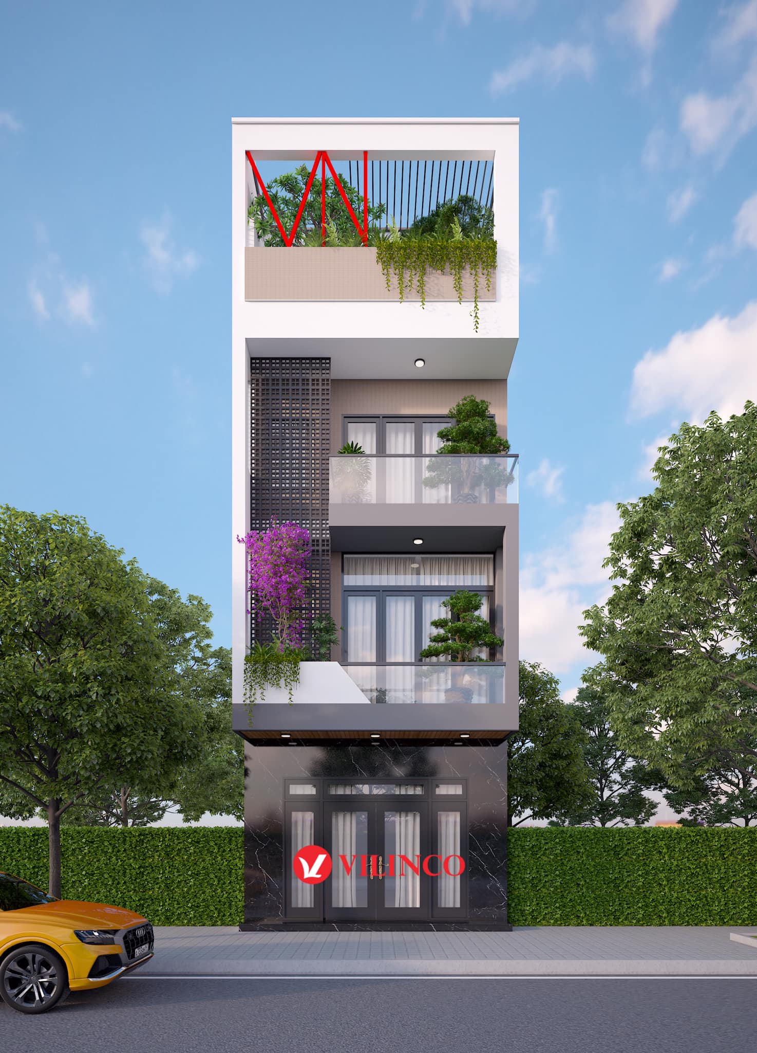 Kiến trúc sang trọng của mẫu nhà phố 4 tầng đẹp tại Bắc Giang